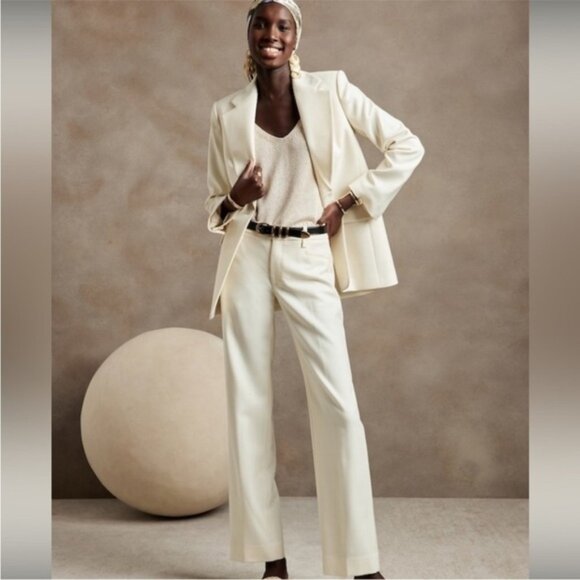 BANANA REPUBLIC CREAM LIDO Sculpted Italian Wool BLAZER - Size 14 - Picture 6 of 16